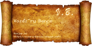 Vozáry Bence névjegykártya